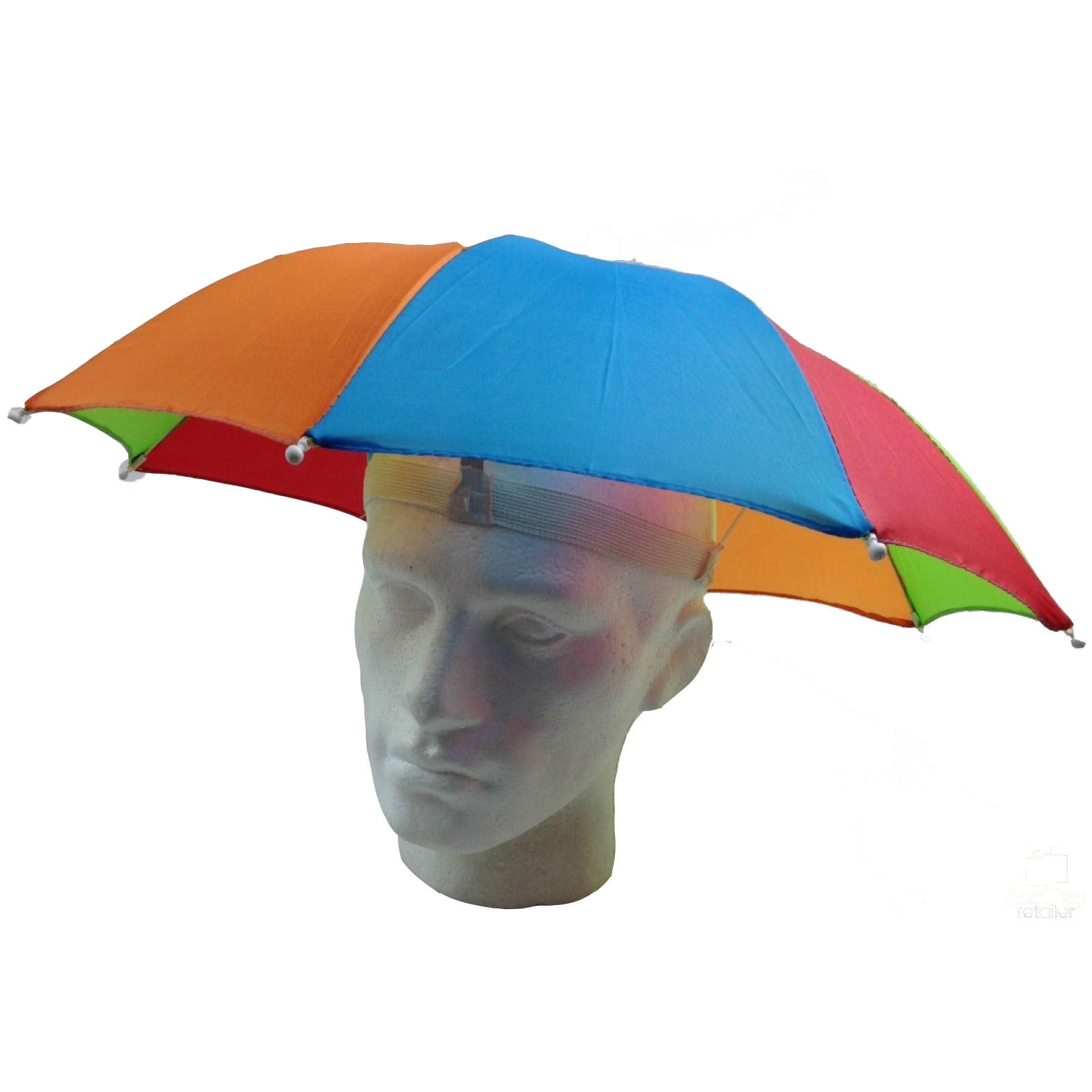 2x RAINBOW UMBRELLA HAT Rain Beach Sun Rain Cap Costume Camping Fishing Hunting-7