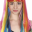 LONG WIG Straight Party Hair Costume Fringe Cosplay Fancy Dress 70cm Womens - Rainbow (22468)-0