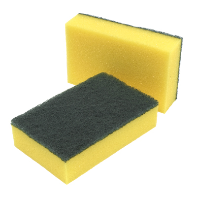 1 Pack of 3 Scourer Sponge Strong Commercial Grade Regular Duty 15x10x3cm-2