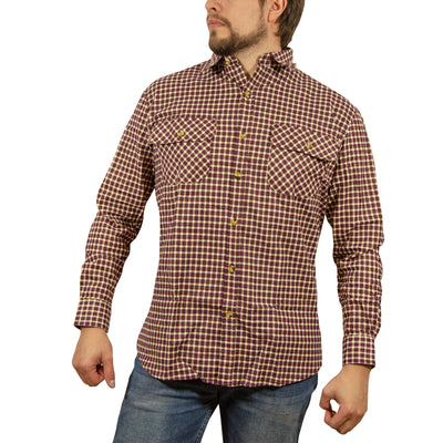 Mens Button up Flannelette Shirt Check 100% Cotton Flannel Vintage - XL-0