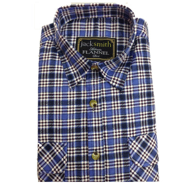 Mens FLANNELETTE SHIRT Check 100% COTTON Flannel Vintage Long Sleeve - 48 (Full Placket) - S-0