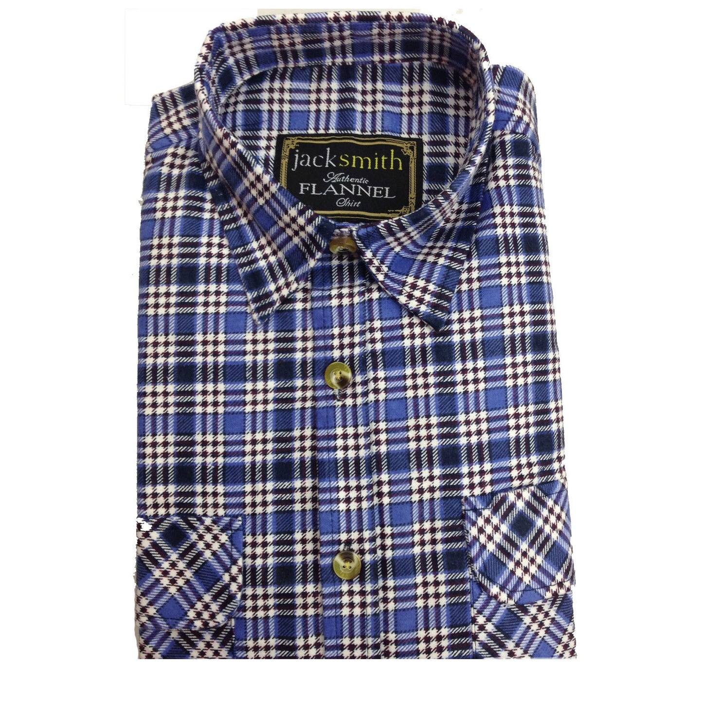 Mens FLANNELETTE SHIRT Check 100% COTTON Flannel Vintage Long Sleeve - 48 (Full Placket) - S-1