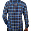 Mens Flannelette Long Sleeve Shirt 100% Cotton Check Authentic Flannel - Full Placket - Turquoise/Black - 3XL-3