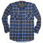 Mens Flannelette Long Sleeve Shirt 100% Cotton Check Authentic Flannel - Full Placket - Turquoise/Black - 3XL-5