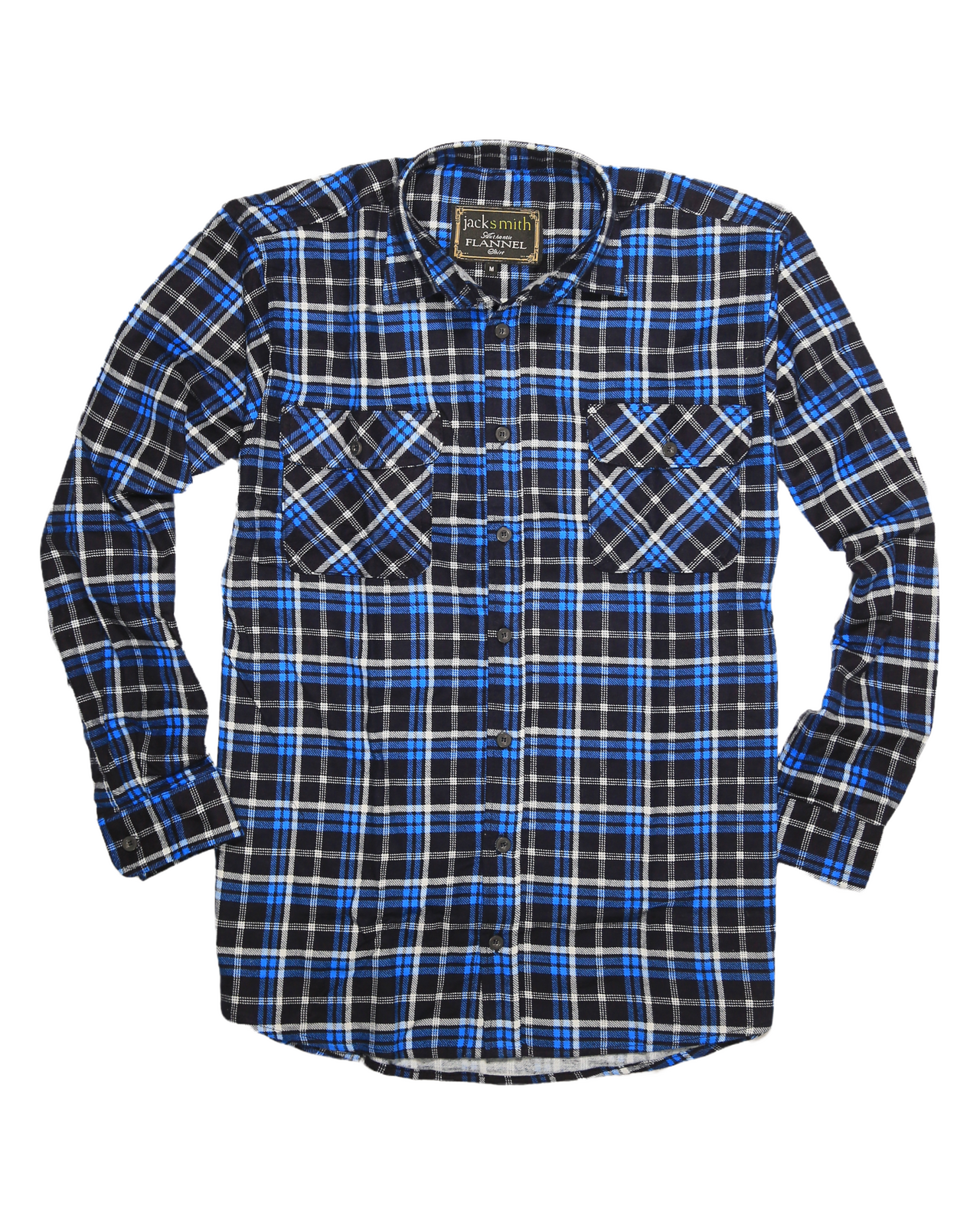 Mens Flannelette Long Sleeve Shirt 100% Cotton Check Authentic Flannel - Full Placket - Turquoise/Black - 3XL-5