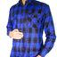 Mens Flannelette Long Sleeve Shirt 100% Cotton Check Authentic Flannel - Full Placket - Royal Blue - 3XL-4