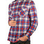 Mens Flannelette Long Sleeve Shirt 100% Cotton Check Authentic Flannel - Full Placket - Navy/Red/White - 3XL-4