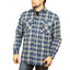 Mens Flannelette Long Sleeve Shirt 100% Cotton Check - Full Placket - Spanish Blue - 3XL-1