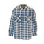 Mens Flannelette Long Sleeve Shirt 100% Cotton Check - Full Placket - Spanish Blue - 3XL-5