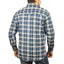 Mens Flannelette Long Sleeve Shirt 100% Cotton Check - Full Placket - Spanish Blue - 5XL-6