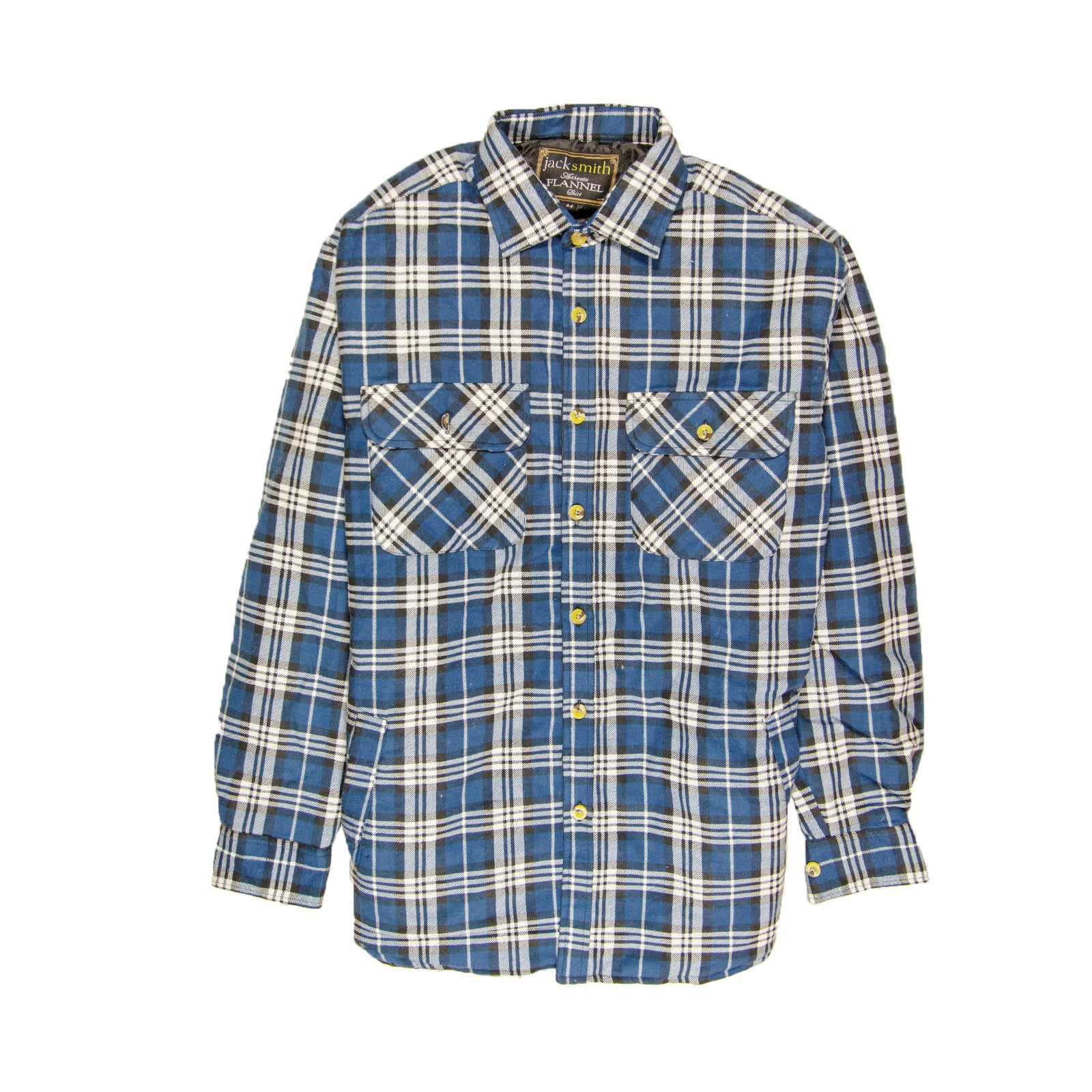 Mens Flannelette Long Sleeve Shirt 100% Cotton Check - Full Placket - Spanish Blue - 6XL-5