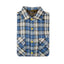 Mens Flannelette Long Sleeve Shirt 100% Cotton Check - Full Placket - Spanish Blue - L-4