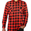 Mens 100% Cotton Flannelette Shirt Long Sleeve Check Authentic Flannel - Red/Black - XXL-0