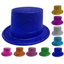 GLITTER TOP HAT Fancy Party Plastic Costume Tall Cap Fun Dress Up Sparkle - Red-0