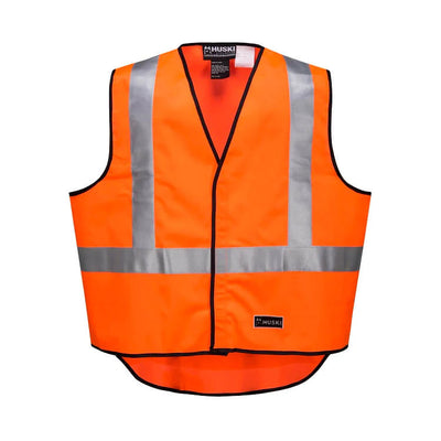 HUSKI Hi Vis Patrol Vest 3M Reflective Tape Safety Workwear High Visibility - Orange - 3XL-1