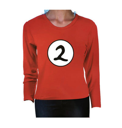 Dr. Seuss Kids Cat In The Hat Thing 2 Long Sleeve Red Top Party Costume Book Week - M (7-9 Years Old)-0