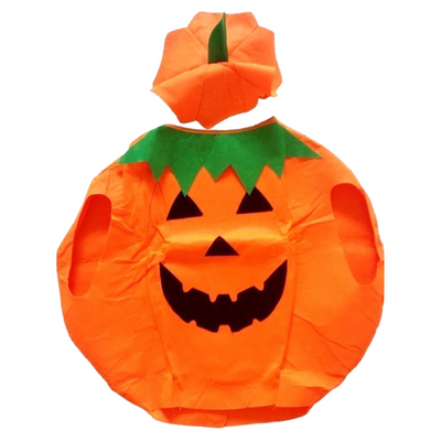 KIDS PUMPKIN COSTUME Halloween Unisex Fancy Dress Up Party Orange Vegetable-0