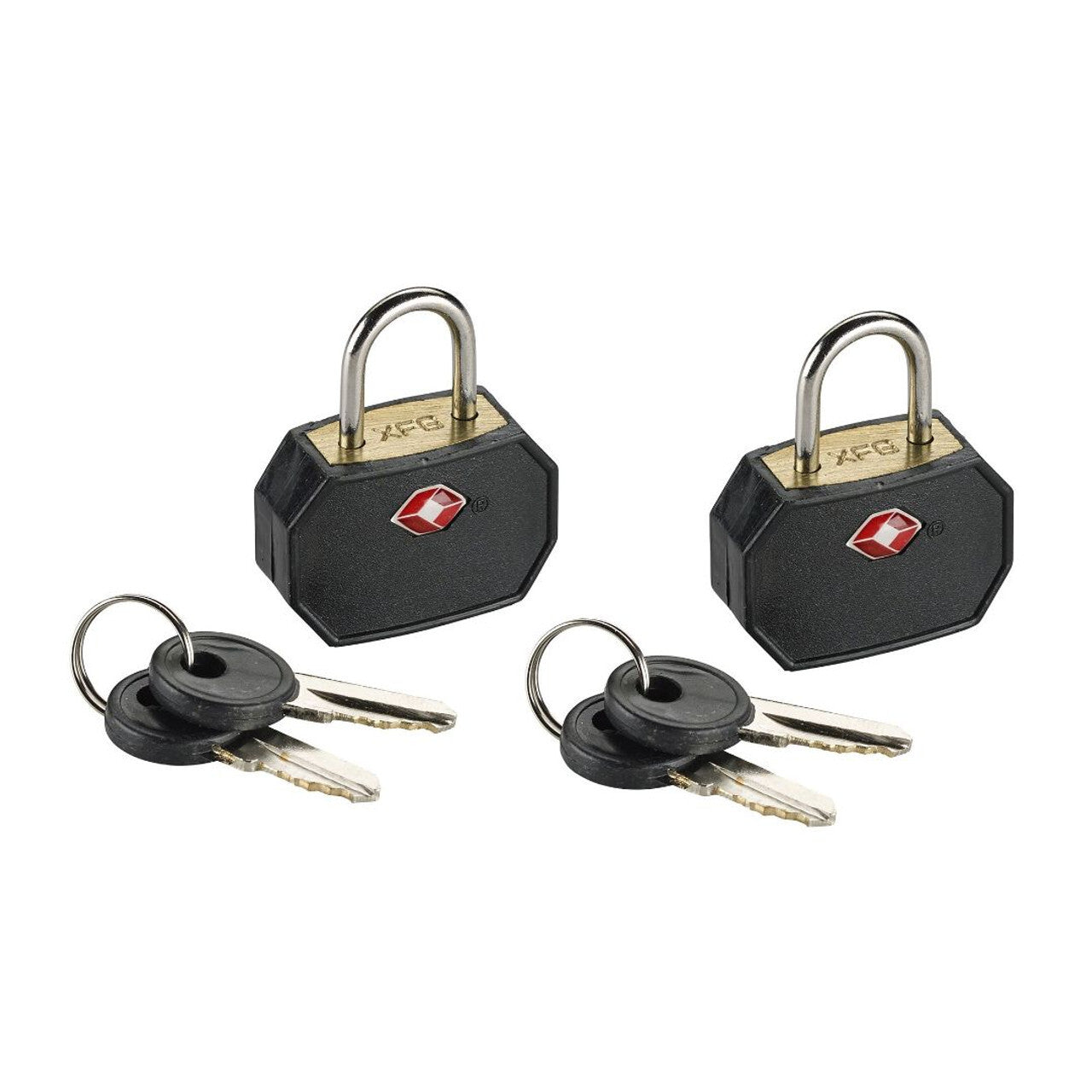 1 Pack of 2 Lewis N. Clark TSA Key Locks Luggage Travel Padlock Keyed - Black-1