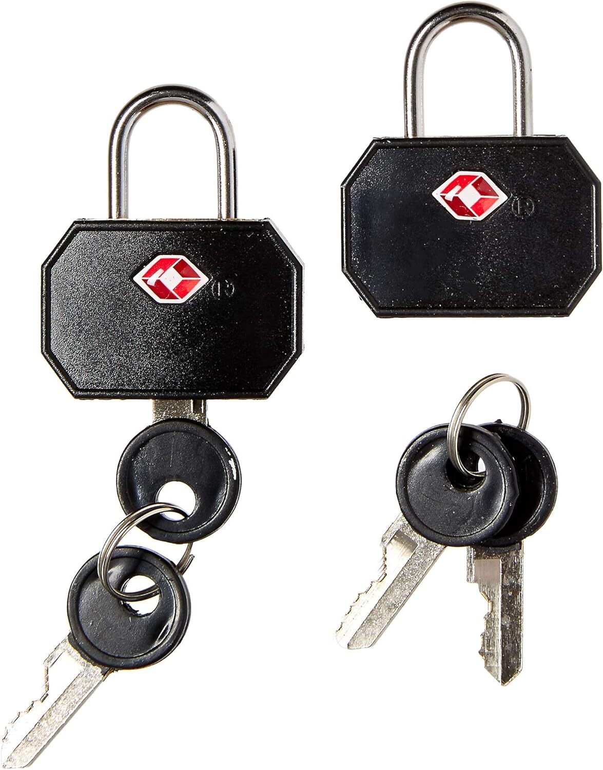 1 Pack of 2 Lewis N. Clark TSA Key Locks Luggage Travel Padlock Keyed - Black-2