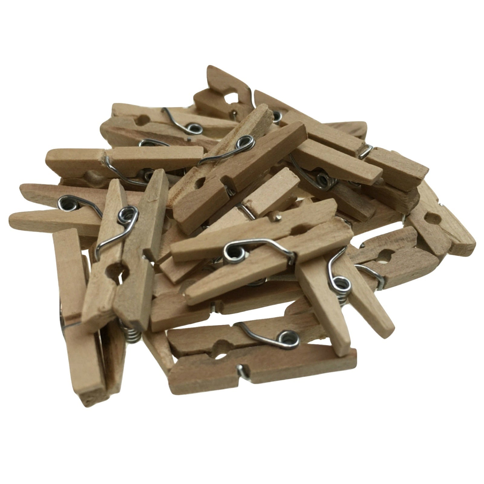 200pc Set Mini Wooden Pegs Craft Scrapbook Shower Clothes Pin 25mm-2