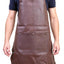 Pierre Cardin Professional Leather Apron Butcher Woodwork Hairdressing Barber Chef - Brown-2