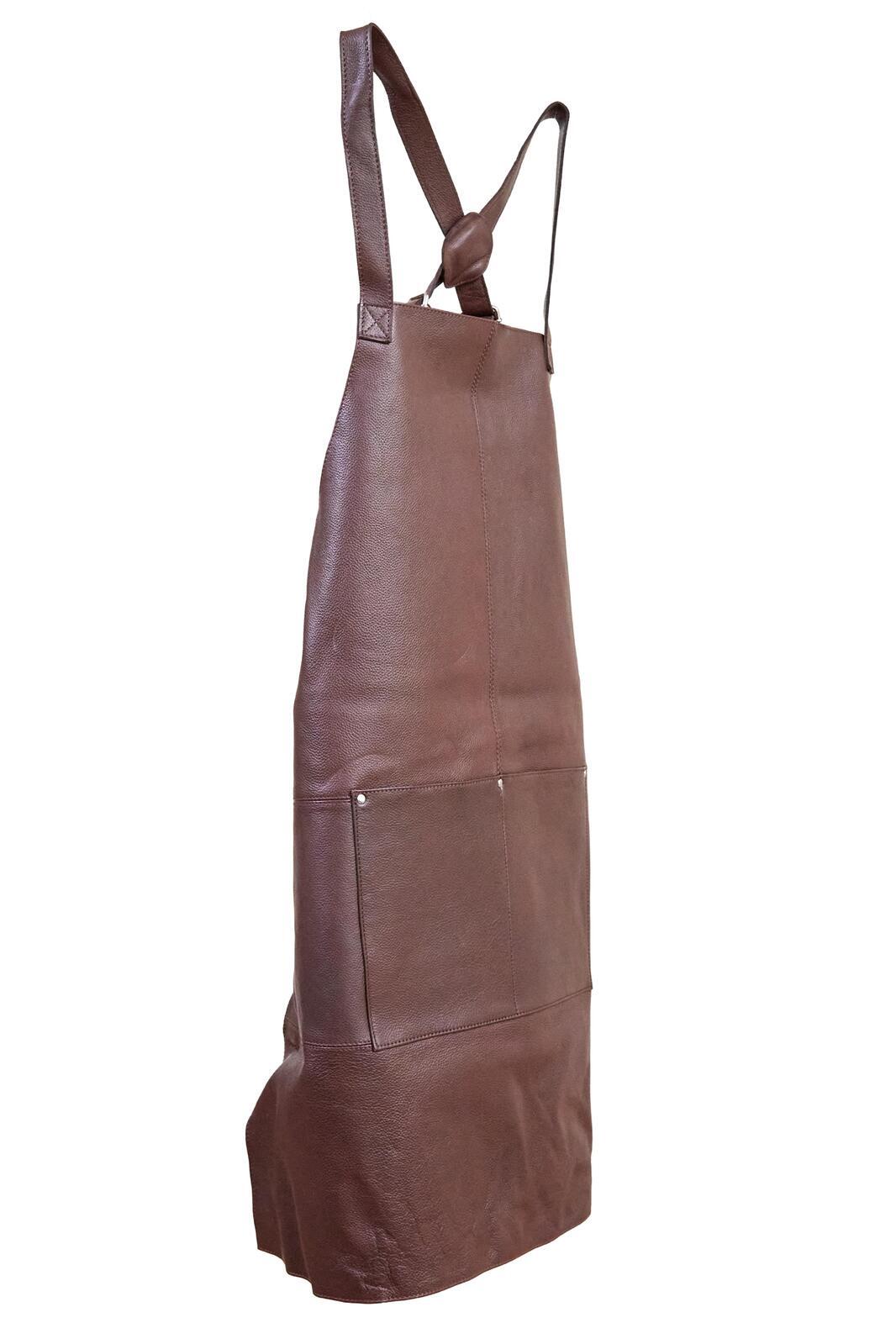 Pierre Cardin Professional Leather Apron Butcher Woodwork Hairdressing Barber Chef - Brown-10