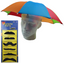 2pcs Set Rainbow Umbrella Hat + 70s Fake Moustache Costume Props Novelty Fancy-0