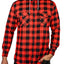 Mens Cotton Flannelette Shirt w Jersey Hood Long Sleeve Flannel - Red/Black - 3XL-0