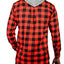 Mens Cotton Flannelette Shirt w Jersey Hood Long Sleeve Flannel - Red/Black - 3XL-3