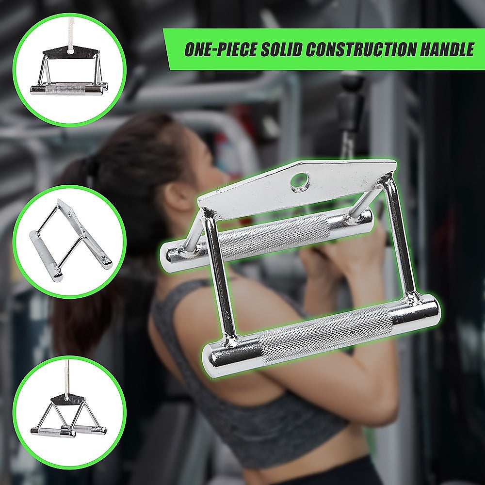 Close Grip Seated Row Handle Bar Triangle Cable Attachment-6