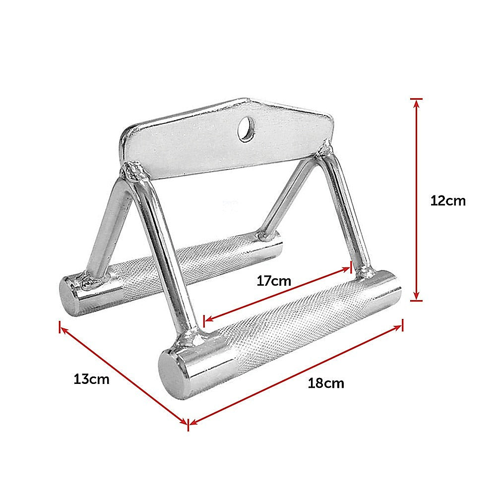 Close Grip Seated Row Handle Bar Triangle Cable Attachment-10