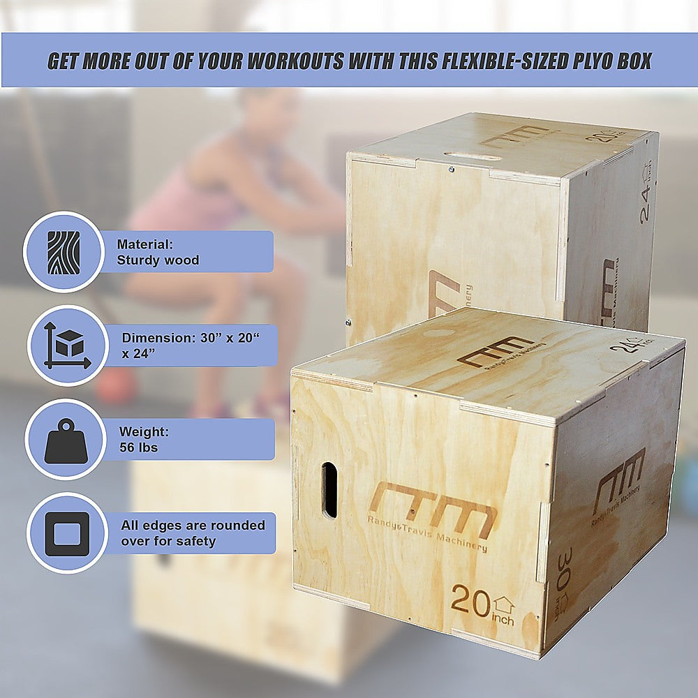 3 IN 1 Wood Plyo Games Plyometric Jump Box-8