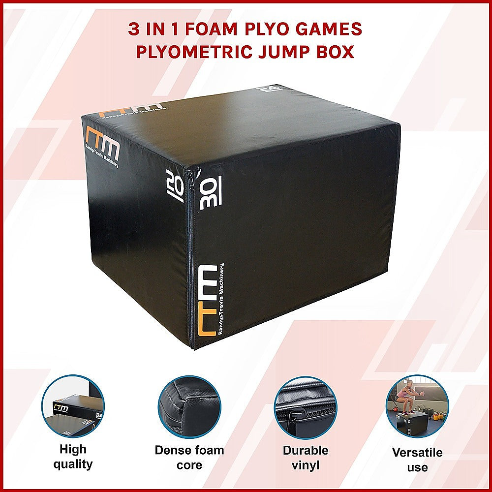 3 IN 1 Foam Plyo Games Plyometric Jump Box-2