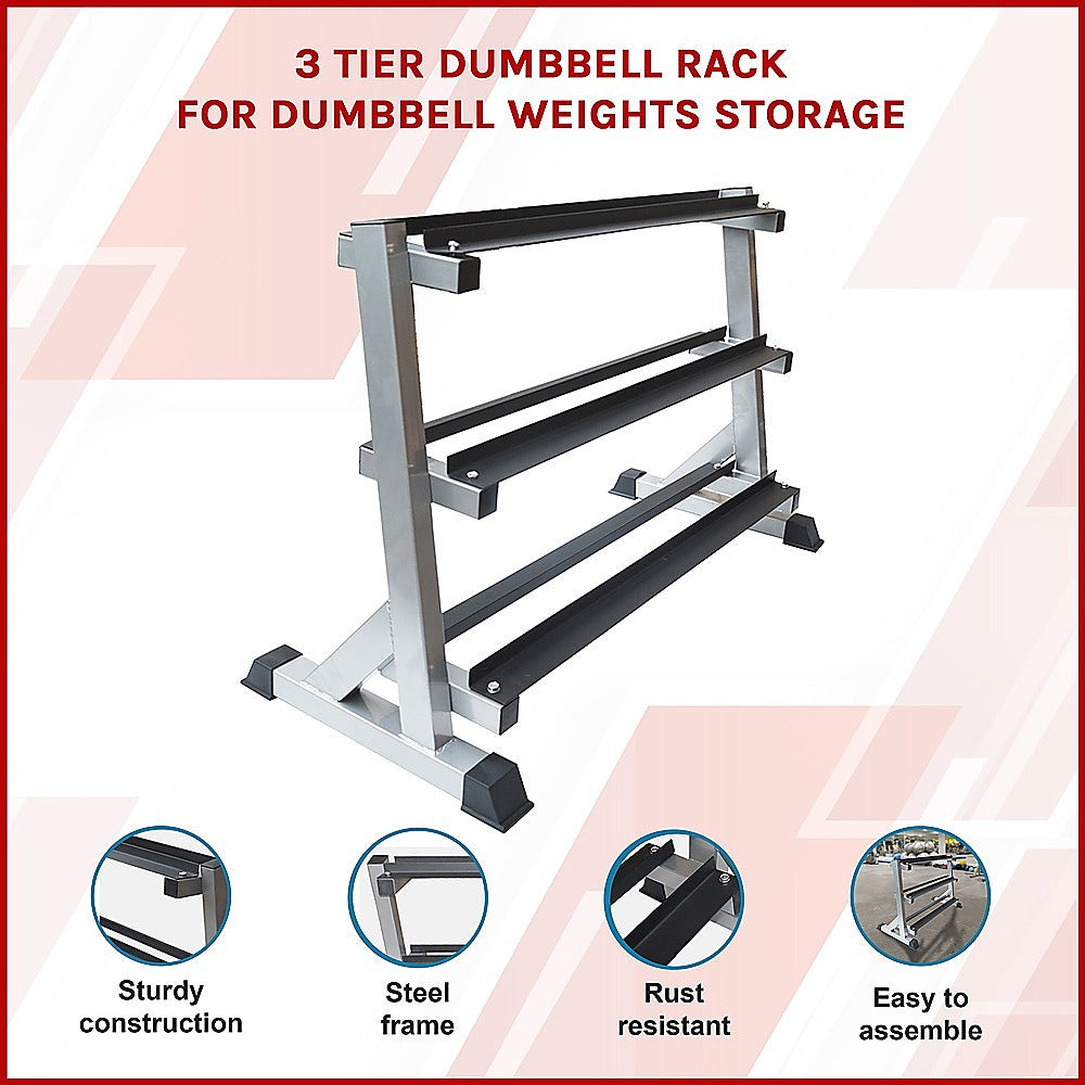 3 Tier Dumbbell Rack for Dumbbell Weights Storage-2