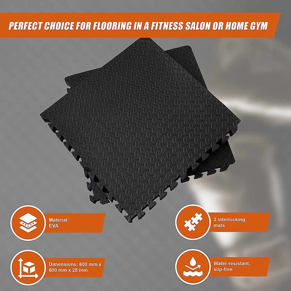 12 Tiles EVA Rubber Foam Gym Mat 60cm x 60cm 2.5cm Fitness Flooring-9