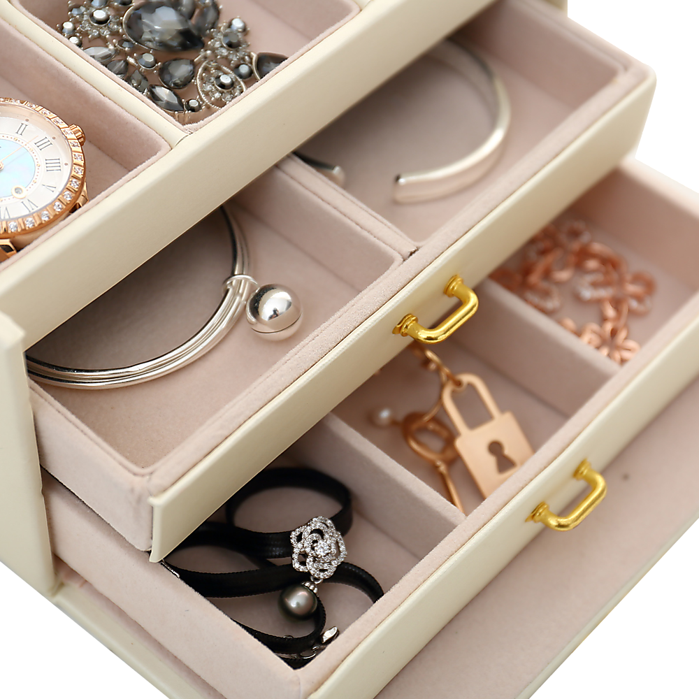 Jewellery Storage Box Girls Rings Necklaces Display Organiser Storage Case-5