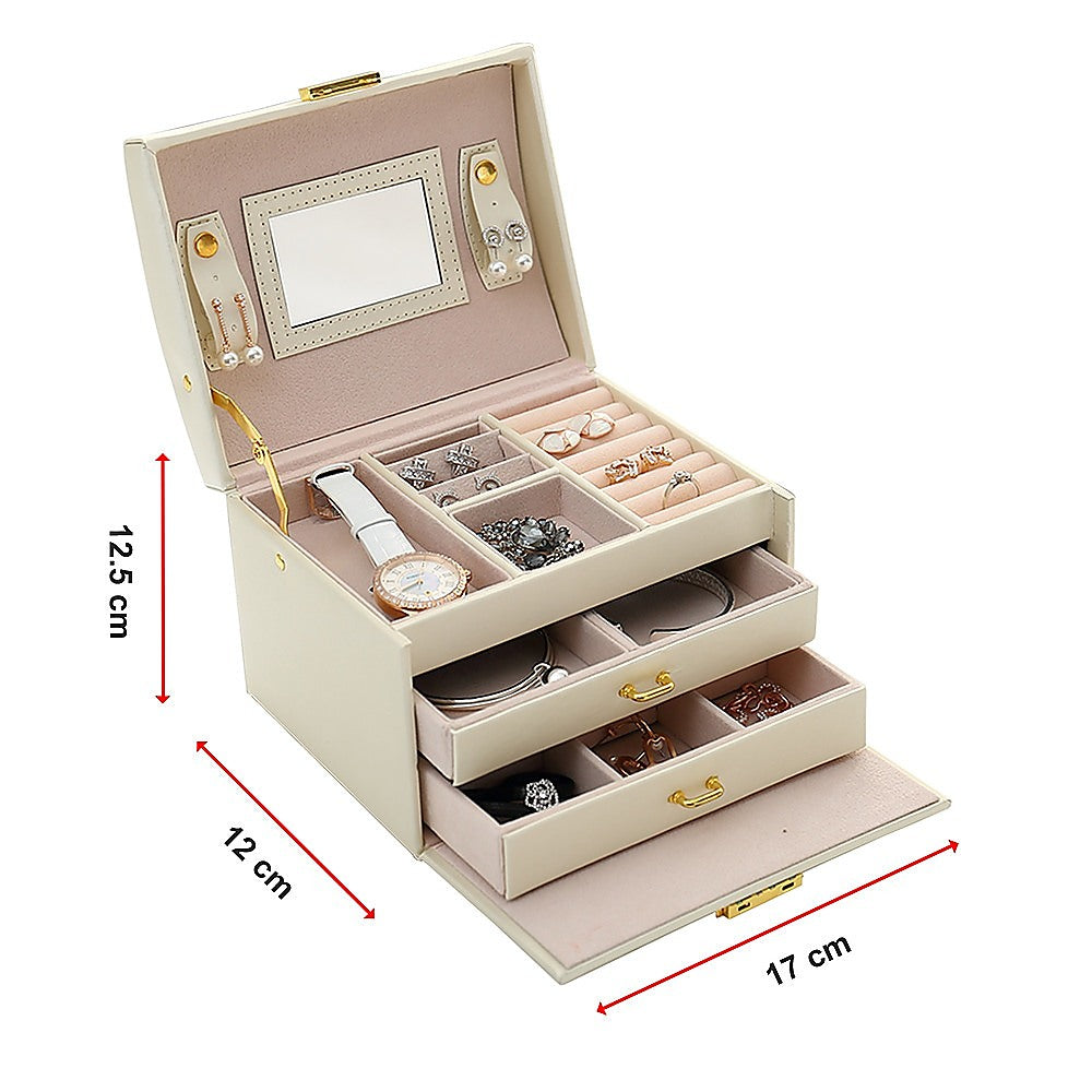 Jewellery Storage Box Girls Rings Necklaces Display Organiser Storage Case-11