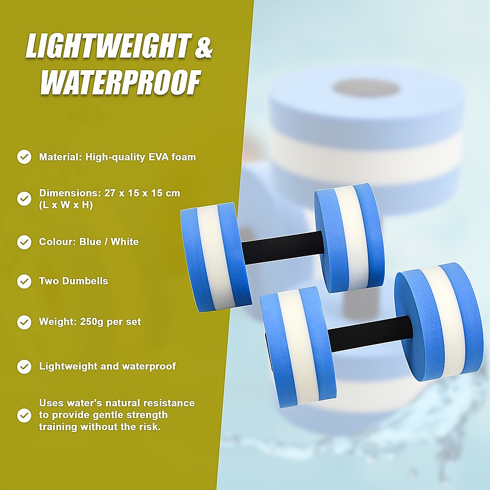 2x Water Aerobics Dumbbell EVA Aquatic Barbell Aqua Fitness-9