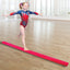 2.4m (8FT) Gymnastics Folding Balance Beam Pink Synthetic Suede-1