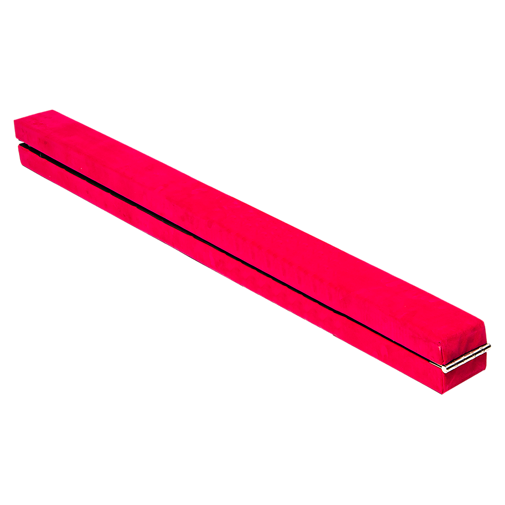 2.4m (8FT) Gymnastics Folding Balance Beam Pink Synthetic Suede-0