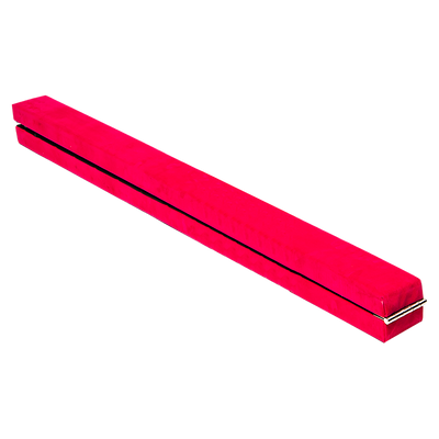 2.4m (8FT) Gymnastics Folding Balance Beam Pink Synthetic Suede-0