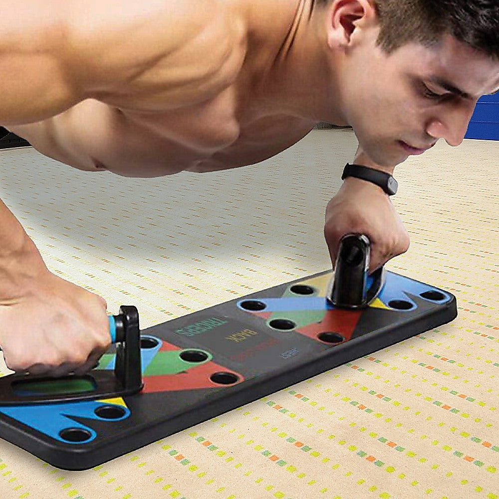 9 in 1 Push Up Board Yoga Bands Fitness Workout Train Gym Exercise Pushup Stand-1