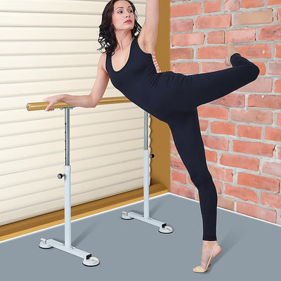 Wooden Portable Ballet Bar Stretch Barre Dance Bar 1.5M Freestanding Ballet Bar-1