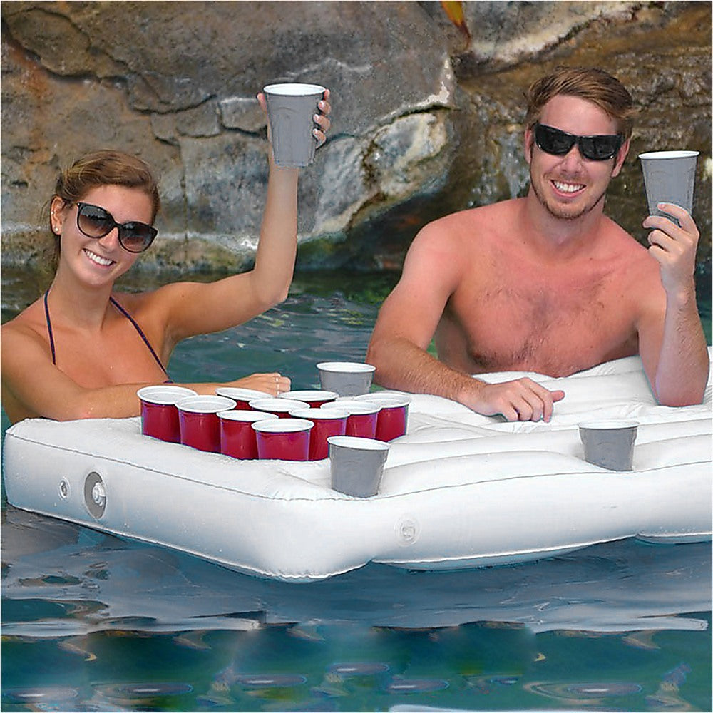 Big PVC Inflatable Beer Pong Raft Floating Pool Party Pong Game Table Lounge Toy-1