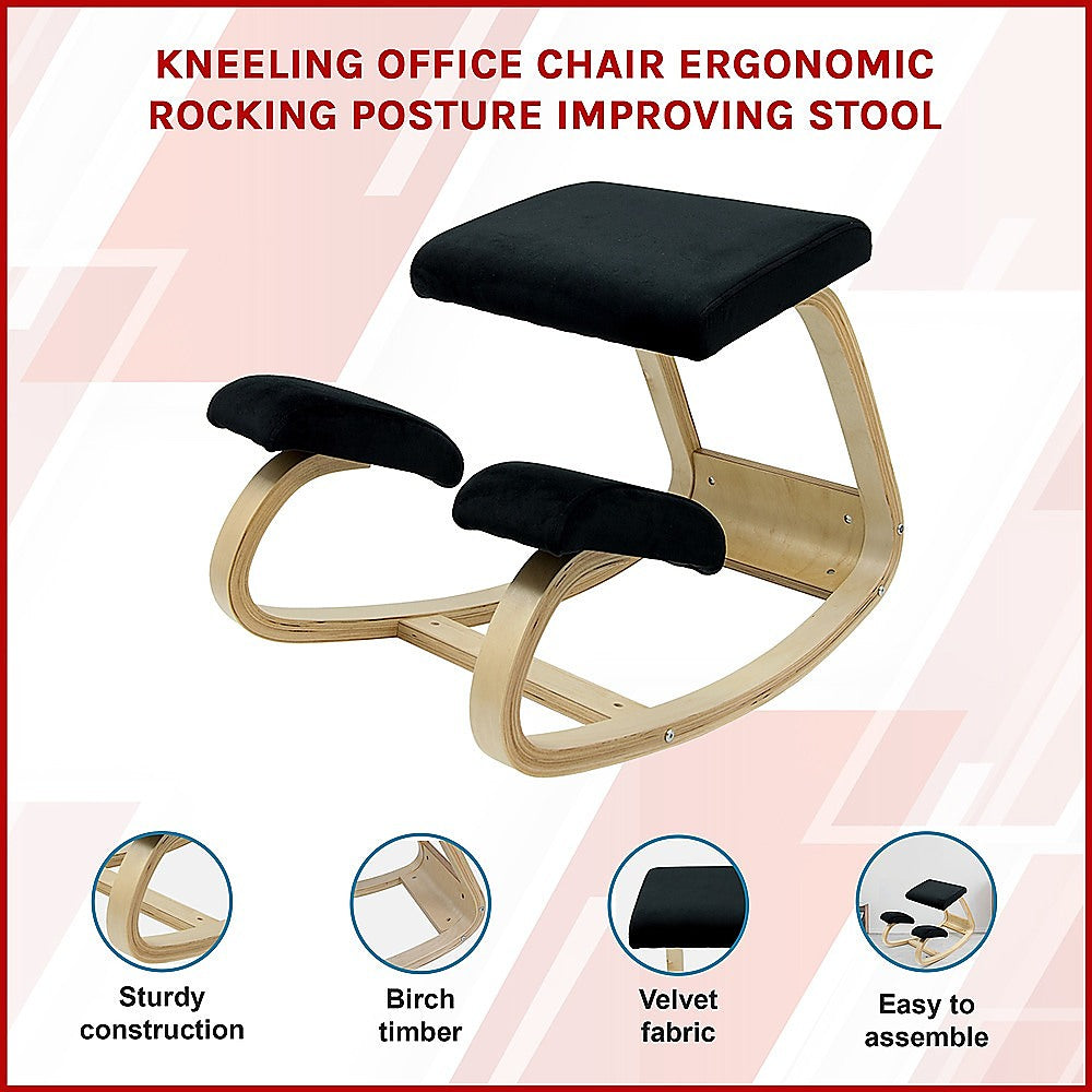 Kneeling Office Chair Ergonomic Rocking Posture Improving Stool-2