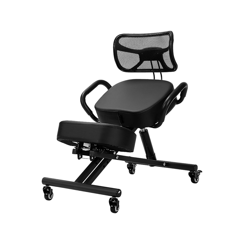 Ergonomic Kneeling Posture Chair with Backrest Adjustable Height and Casters-0