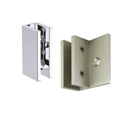 Glass-to-wall/floor Shower Screen F-bracket in Chrome-0