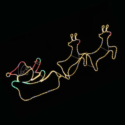 LED Ropelight Double Reindeer Sleigh Twinkle Lights-0