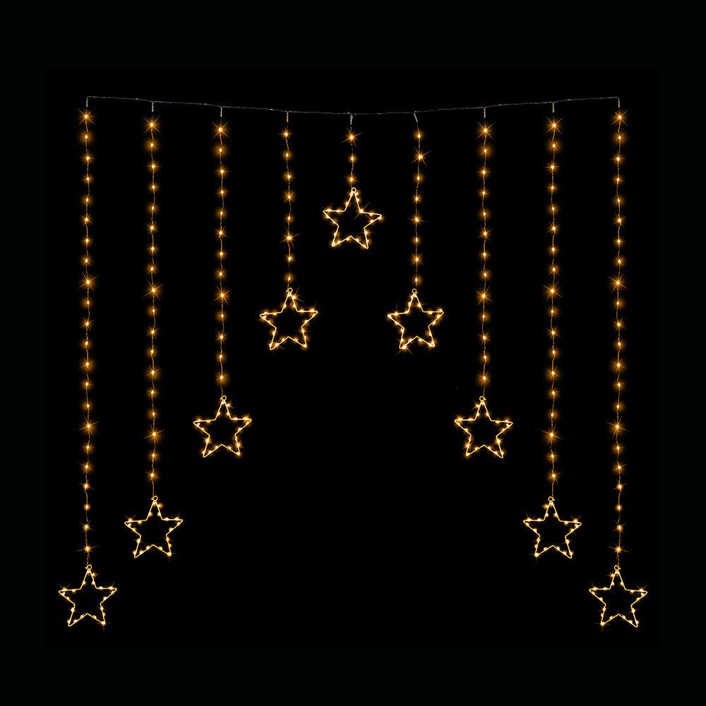 LED Wire Star Curtain Gold Lights-0