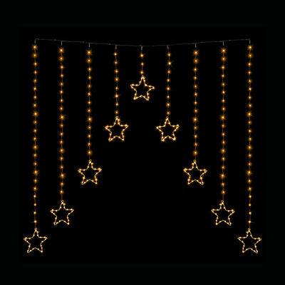 LED Wire Star Curtain Gold Lights-0